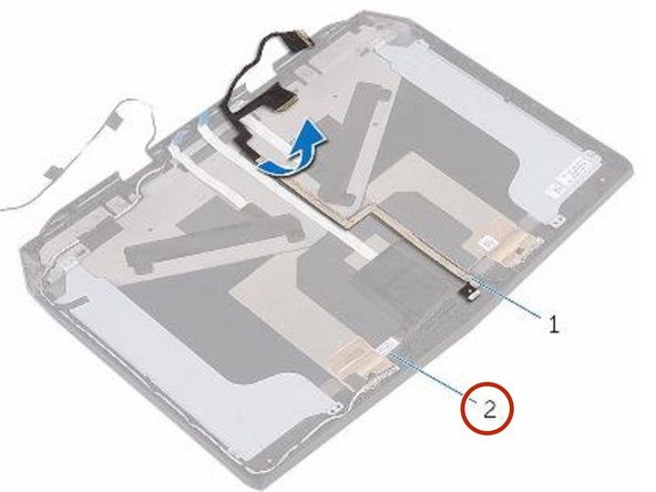 Dell Alienware 13 R2 Display Back-Cover Replacement, Peel the Camera Cable: crwdns2935265:093crwdnd2935265:02crwdnd2935265:02crwdne2935265:0