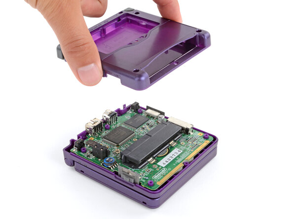 How to Reshell Your Game Boy Advance SP, Put the bottom shell on: crwdns2935265:064crwdnd2935265:01crwdnd2935265:02crwdne2935265:0