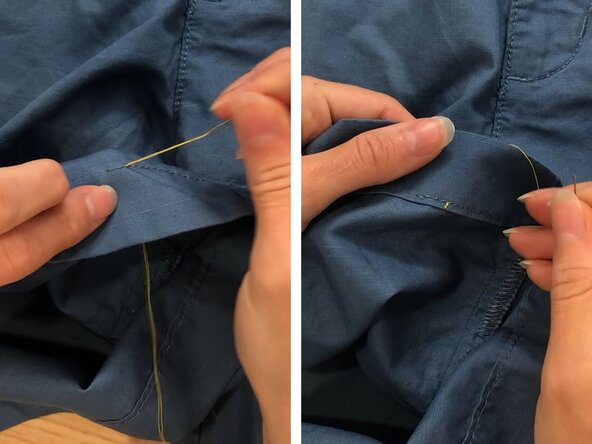 Backstitch on a Loose Hem, Start the stitch: crwdns2935265:03crwdnd2935265:03crwdnd2935265:03crwdne2935265:0