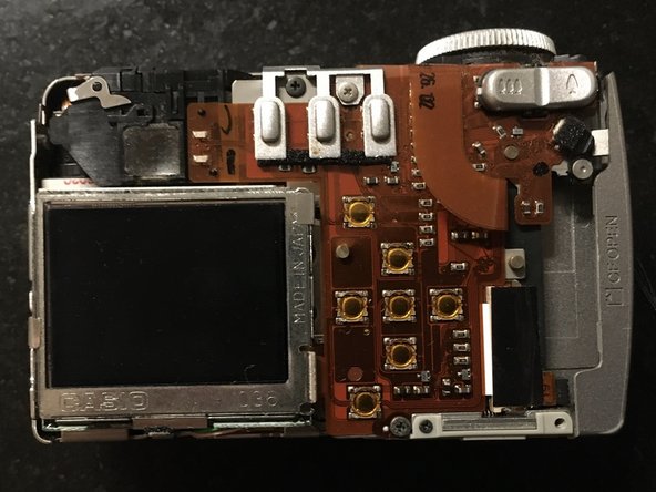 PENTAX OPTIO 330 Internal Battery replacement, Remove rear cover: crwdns2935265:05crwdnd2935265:02crwdnd2935265:02crwdne2935265:0