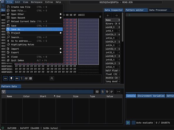 Dell latitude 7420 BIOS Admin Password Reset, Save your change into a new file: crwdns2935265:010crwdnd2935265:02crwdnd2935265:02crwdne2935265:0
