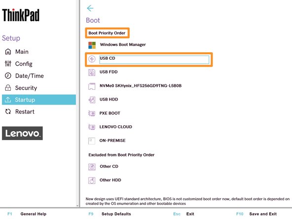 How to Install Linux on a Windows PC, Configure BIOS: crwdns2935265:07crwdnd2935265:03crwdnd2935265:03crwdne2935265:0