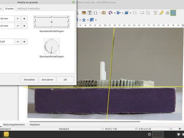 Replacement of a Gearwheel in a Lightweight Carousel, or how to 3D print an existing gearwheel, wormwheel angle measurement: étape 5, image 1 de 1