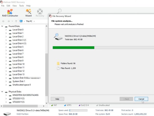 How to recover accidentally removed data from NAS, Start a scan: step 4, image 3 of 3