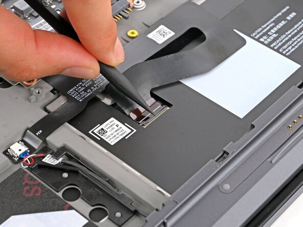Keyboard Assembly Removal, Disconnect the touchpad: step 8, image 2 of 3