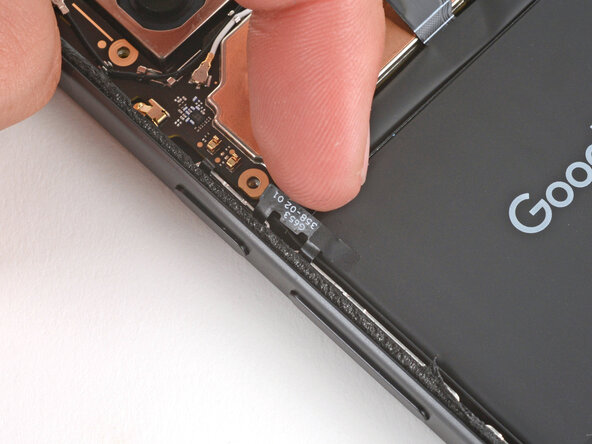 Google Pixel 9a Battery Replacement, Move the side button cable: passo 17, immagine 2 di 3