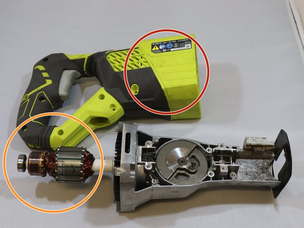 Ryobi RJ1861V Motor Housing Replacement, Motor Housing: crwdns2935265:011crwdnd2935265:02crwdnd2935265:02crwdne2935265:0