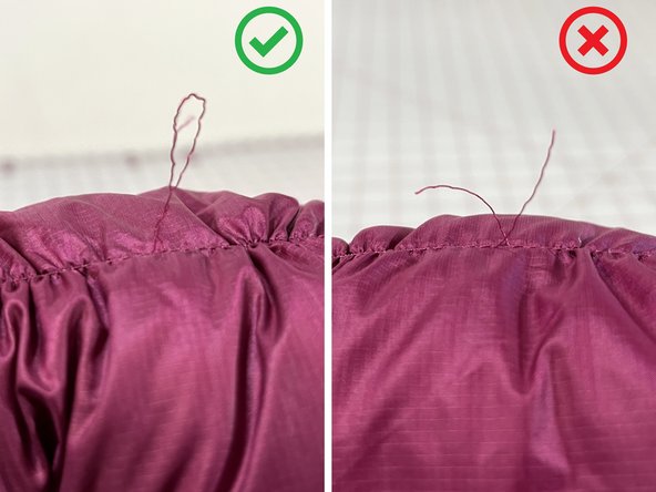 Release a Snagged Stitch on an Insulated Jacket, Assess the issue: crwdns2935265:01crwdnd2935265:03crwdnd2935265:03crwdne2935265:0