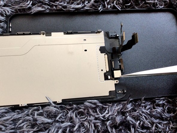 Remove  iPhone 6 Plus LCD screen, Unplug the front camera and remove the handset: step 8, image 1 of 2