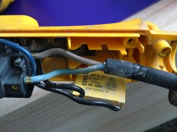 How to Dewalt Rotary Drill D25104 type 2, removing power cable.: step 4, image 3 of 3