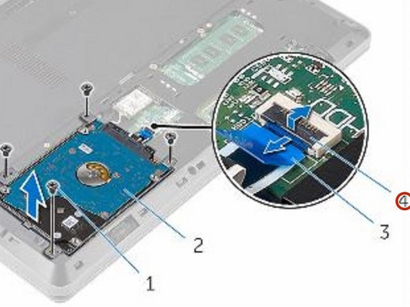 Dell Inspiron 14 3459 Hard Drive Replacement, Securing the Hard Drive Cable: 步骤 12 中的图像 2，2