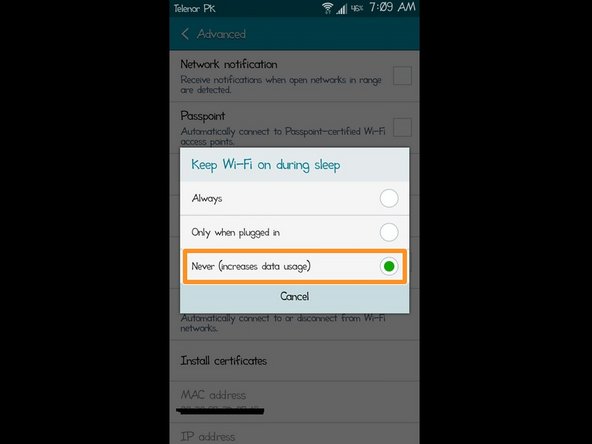 Samsung Galaxy Note II: Enhance Battery Life