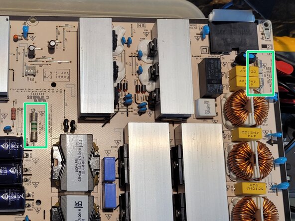 LG OLED TV - Power supply board troubleshooting and repair, Checking the fuses: step 3, image 1 of 1