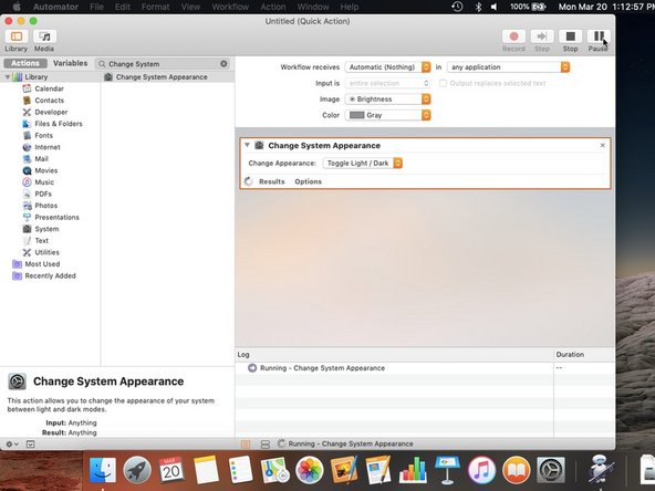 How to Create a Shortcut for System Appearance, Testing: crwdns2935265:013crwdnd2935265:02crwdnd2935265:03crwdne2935265:0