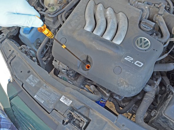 Reinsert the dipstick all the way.