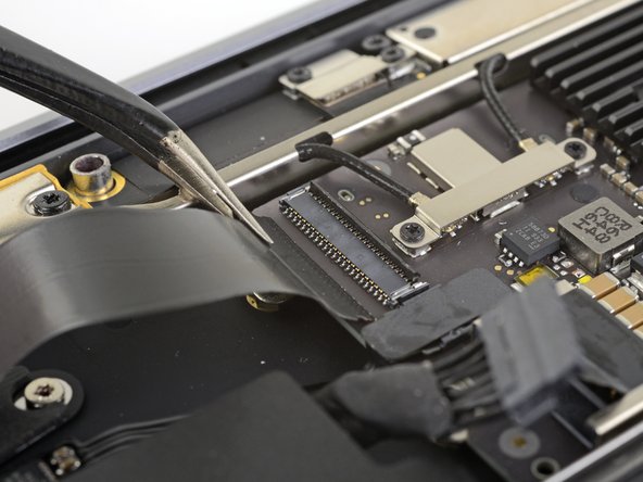 MacBook Air 13” Retina Display Late 2018 Upper Case Replacement, Disconnect the audio board cable: step 42, image 3 of 3