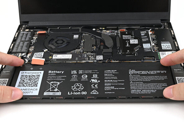 Framework Laptop 13 Pro Battery Replacement, Remove the Battery: step 9, image 1 of 2