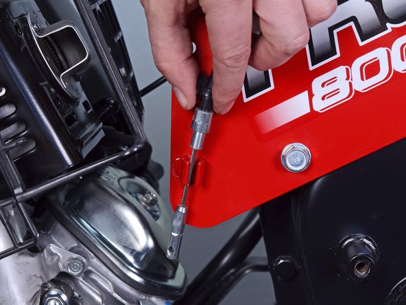 Honda Rear Tine Tiller FRC800K1A P.T.O. Change Fork Replacement, Remove the clutch cable: step 31, image 2 of 3