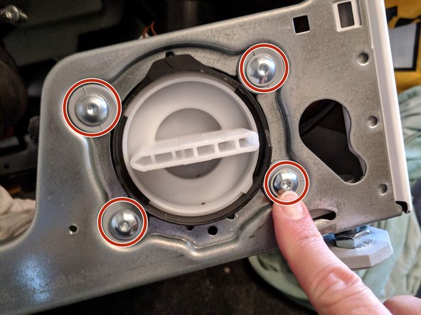Washing Machine Disassembly to Access Water Drain Pump, Detach filter/pump unit: step 15, image 1 of 3