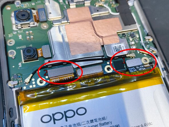 Oppo A55s Screen Replacement, Disconnect battery and screen: 3 단계, 이미지 1개 중 1개