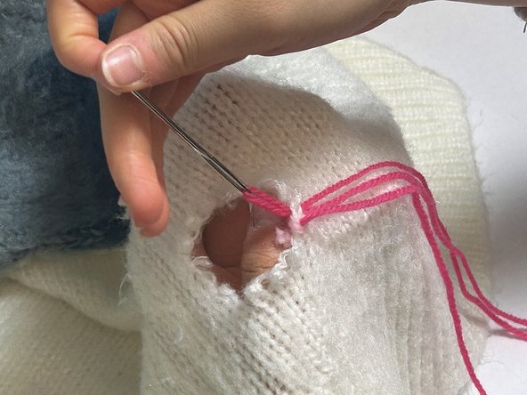 Using Needlework and Crochet to Patch a Hole in Knitwear: step 3, image 2 of 3