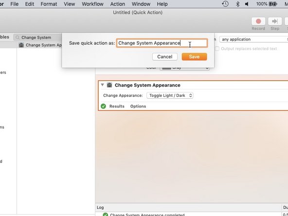 How to Create a Shortcut for System Appearance, Save Service: crwdns2935265:015crwdnd2935265:03crwdnd2935265:03crwdne2935265:0