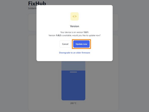 How to Use the FixHub Web Console, Firmware update: crwdns2935265:04crwdnd2935265:02crwdnd2935265:03crwdne2935265:0