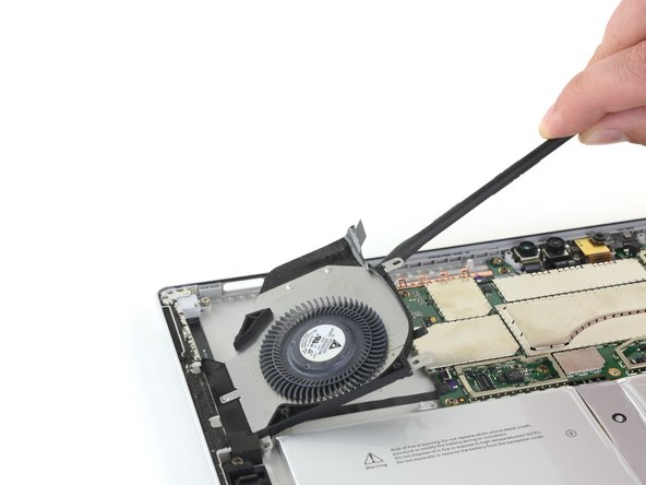 Microsoft Surface Pro 4 Motherboard Replacement, Remove the fan: crwdns2935265:038crwdnd2935265:02crwdnd2935265:03crwdne2935265:0