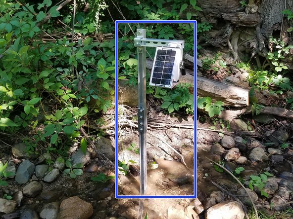 Depth Sensor Node Streambed Installation Procedure, Trim foliage that may block solar panel: step 8, image 2 of 2