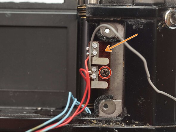 Pentax MX Shutter Assembly Removal, Detach the flash sync PCB: step 36, image 1 of 1