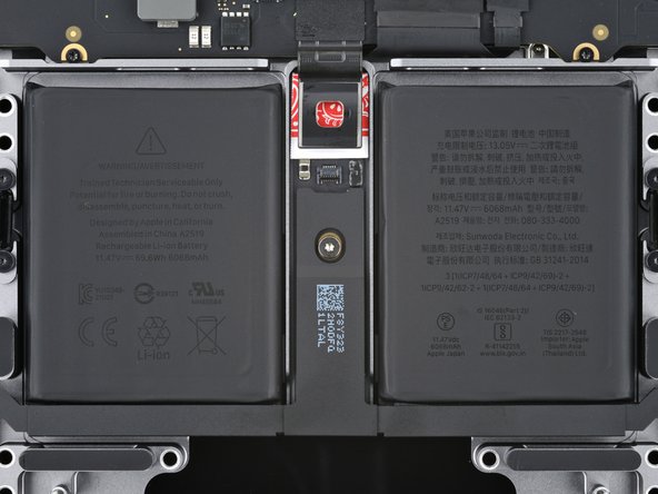 MacBook Pro 14" Late 2023 (M3) Battery Replacement, Unfasten the battery board: crwdns2935265:025crwdnd2935265:02crwdnd2935265:02crwdne2935265:0
