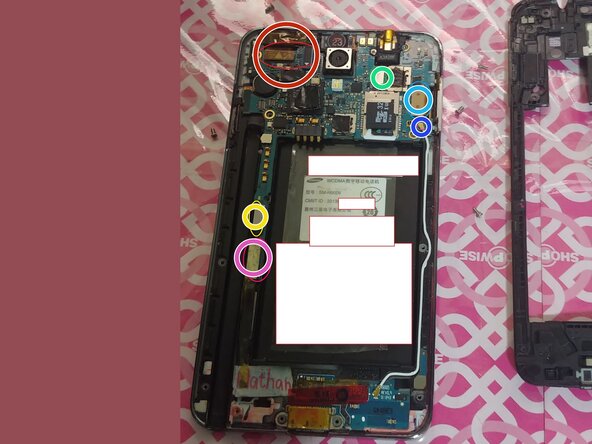 Samsung Galaxy Note 3 Power button + Vibration motor Replacement, Disconnecting the flex cables: step 4, image 1 of 2