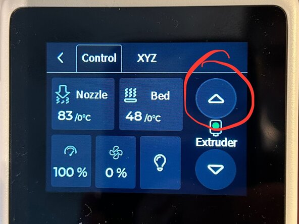 Bambu A1 Mini Hotend Assembly Replacement, Remove filment: шаг 1, изображение 2 из 2