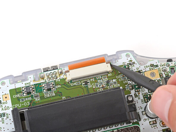 How to Reshell Your Game Boy Advance, Disconnect the screen cable: crwdns2935265:09crwdnd2935265:01crwdnd2935265:03crwdne2935265:0