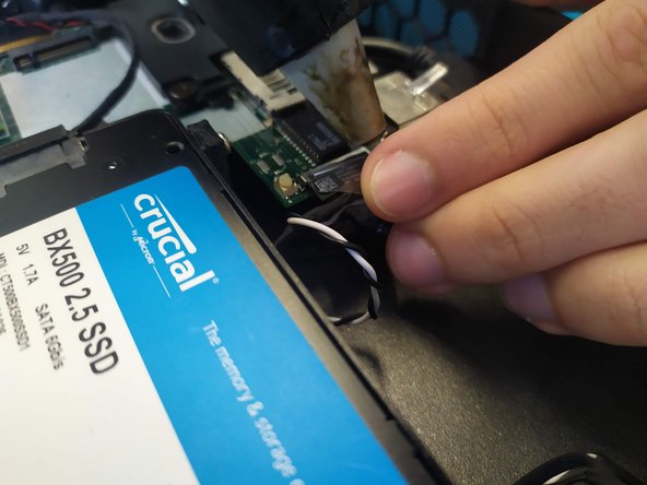 Lenovo X270 Restart PC Build, Glue the power button board connector: step 18, image 1 of 2