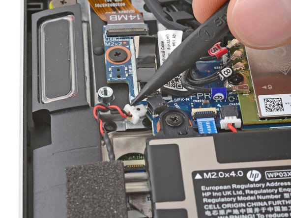 HP EliteBook 845 G9 Right Speaker Replacement, Disconnect the speaker: crwdns2935265:08crwdnd2935265:03crwdnd2935265:03crwdne2935265:0