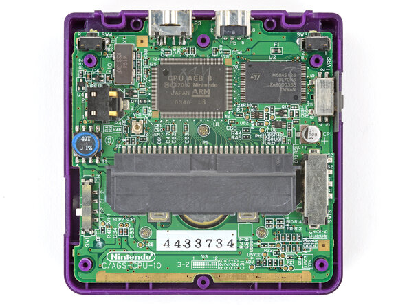 How to Reshell Your Game Boy Advance SP, Install the motherboard screws: crwdns2935265:059crwdnd2935265:02crwdnd2935265:02crwdne2935265:0