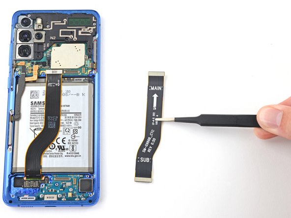 Samsung Galaxy S20+ Screen and Battery Assembly Replacement, Remove the flex cables: crwdns2935265:026crwdnd2935265:03crwdnd2935265:03crwdne2935265:0