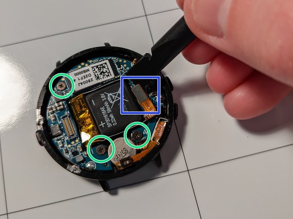 Pebble Time Round Teardown, Remove the motherboard: step 8, image 2 of 3