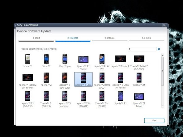 Sony Xperia Z Ultra - Password Removal, Firmware update: step 5, image 2 of 2