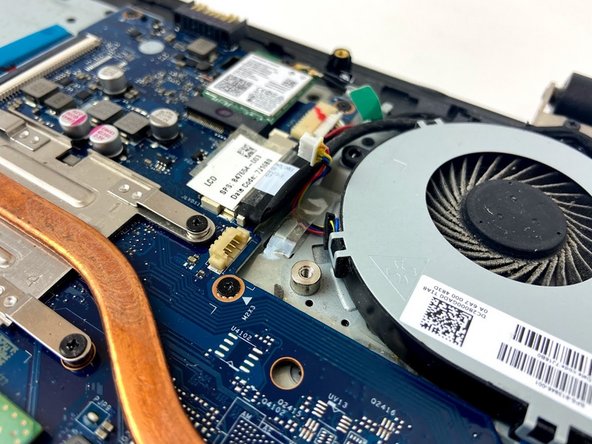 HP 15-ay114cy Fan Replacement, Remove the Fan Wire: crwdns2935265:08crwdnd2935265:03crwdnd2935265:03crwdne2935265:0