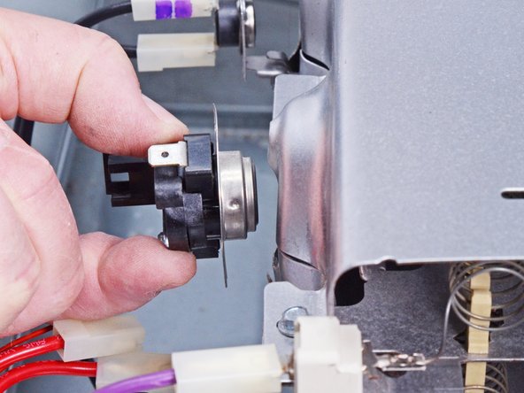 Whirlpool WED87HED Dryer Hi-Limit Thermostat/Inlet Thermistor Testing and Replacement, Remove the hi-limit thermostat/ inlet thermistor: crwdns2935265:046crwdnd2935265:02crwdnd2935265:02crwdne2935265:0