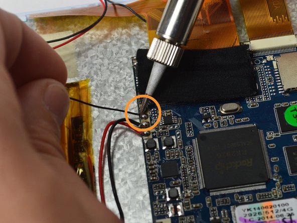 Chromo Inc. T2 Internal Speaker Replacement, Desoldering the Wires and Removing the Speaker: step 4, image 2 of 3