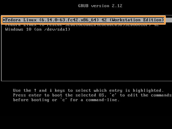 How to Install Linux on a Windows PC, Boot into the new operating system: crwdns2935265:09crwdnd2935265:03crwdnd2935265:03crwdne2935265:0