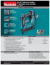 Makita-XNB01Z 18V LXT Lithium-Ion Cordless 2in 18ga Brad Nailer (Tool Only)  