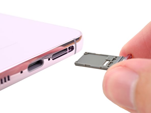 Samsung Galaxy S23 Plus Screen and Battery Assembly Replacement, Remove the SIM card tray: crwdns2935265:02crwdnd2935265:03crwdnd2935265:03crwdne2935265:0