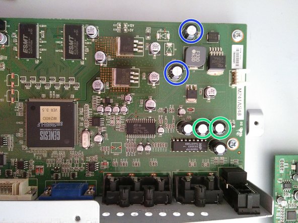 Replace defective against screen flickering with Hyundai W241D, Replacing the capacitors: crwdns2935265:05crwdnd2935265:02crwdnd2935265:03crwdne2935265:0