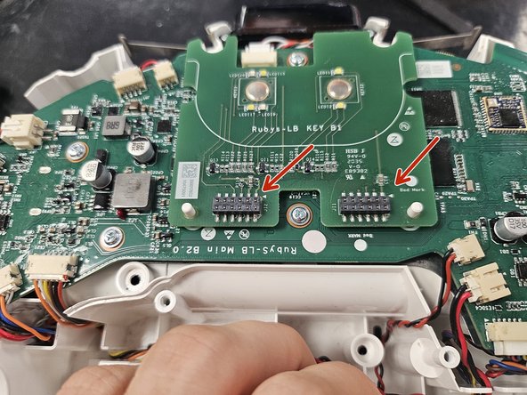 Roborock S5 Max: Motherboard Replacement, Insert the button PCBA.: crwdns2935265:016crwdnd2935265:03crwdnd2935265:03crwdne2935265:0