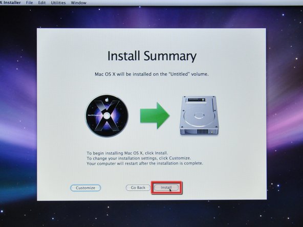 Installing Mac OS X 10.5 Leopard: step 13, image 1 of 1