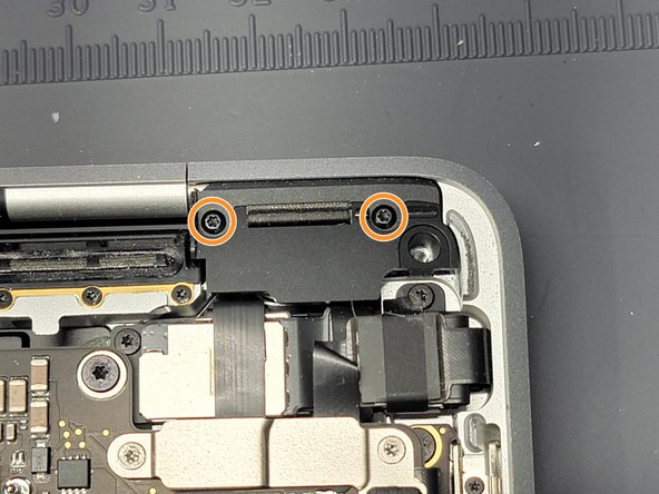 MacBook Pro 13" Two Thunderbolt Ports 2020 Touchbar Removal, Removing Right Hinge Cover: crwdns2935265:012crwdnd2935265:02crwdnd2935265:03crwdne2935265:0